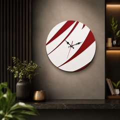 Crimson Flow Wall Clock