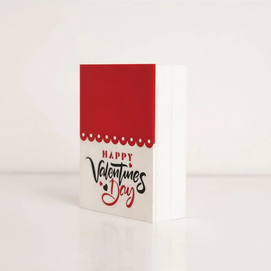 Angled view of premium clear acrylic gift box for Valentine's gifting
