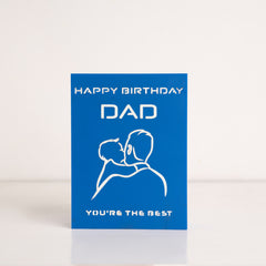 Front view of Birthday Dad Gift Box in premium black and white design