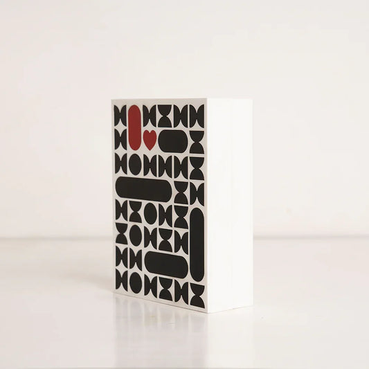 Side angle showing modern pattern design on luxury acrylic box