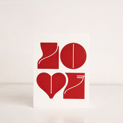 Front view of Love Symbol acrylic gift box in red and white theme