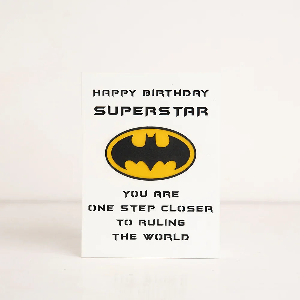 Front view of Birthday Super Star acrylic gift box with triple-layered design