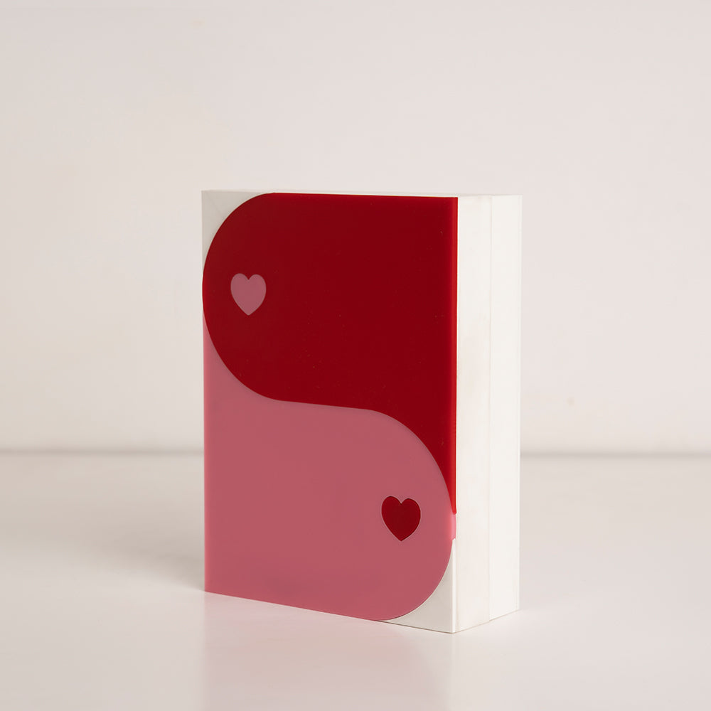 Angled shot of Red Pink Love Gift Box with elegant acrylic finish