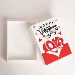 Open view of elegant, reusable acrylic Valentine’s gift box