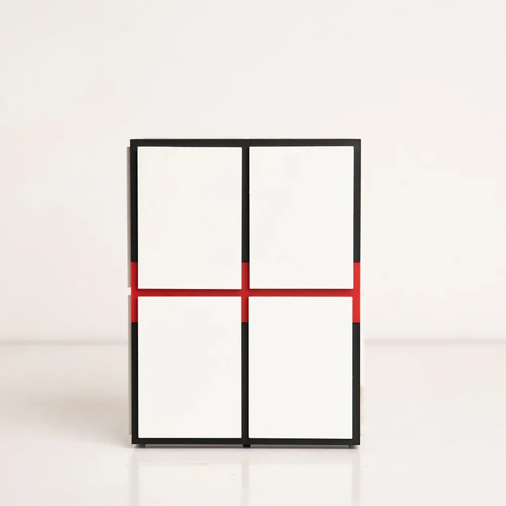 Front view of Red, Black & White On Top Gift Box – premium layered acrylic