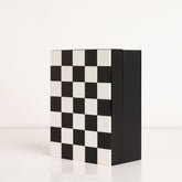 Angled view of elegant acrylic box designed for chess lovers