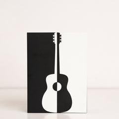 Front view of Black & White Guitar acrylic gift box with modern design