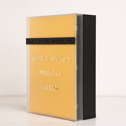 Angled shot showing size and romantic styling of the gift box