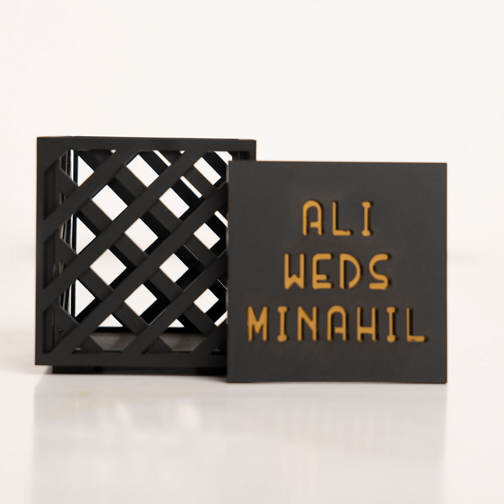 Front view of Tridant Bid Box with clean geometric finish