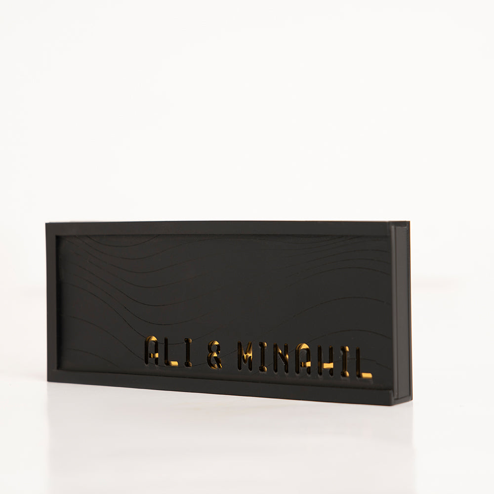 Angled shot showing box depth and luxurious finish