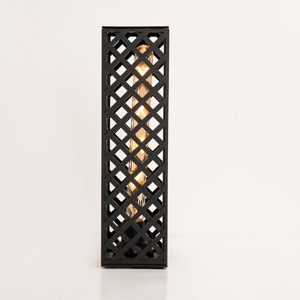 Front shot of Double Layered Square Lamp showing geometric tiers