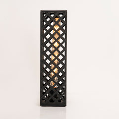 Front shot of Double Layered Square Lamp showing geometric tiers