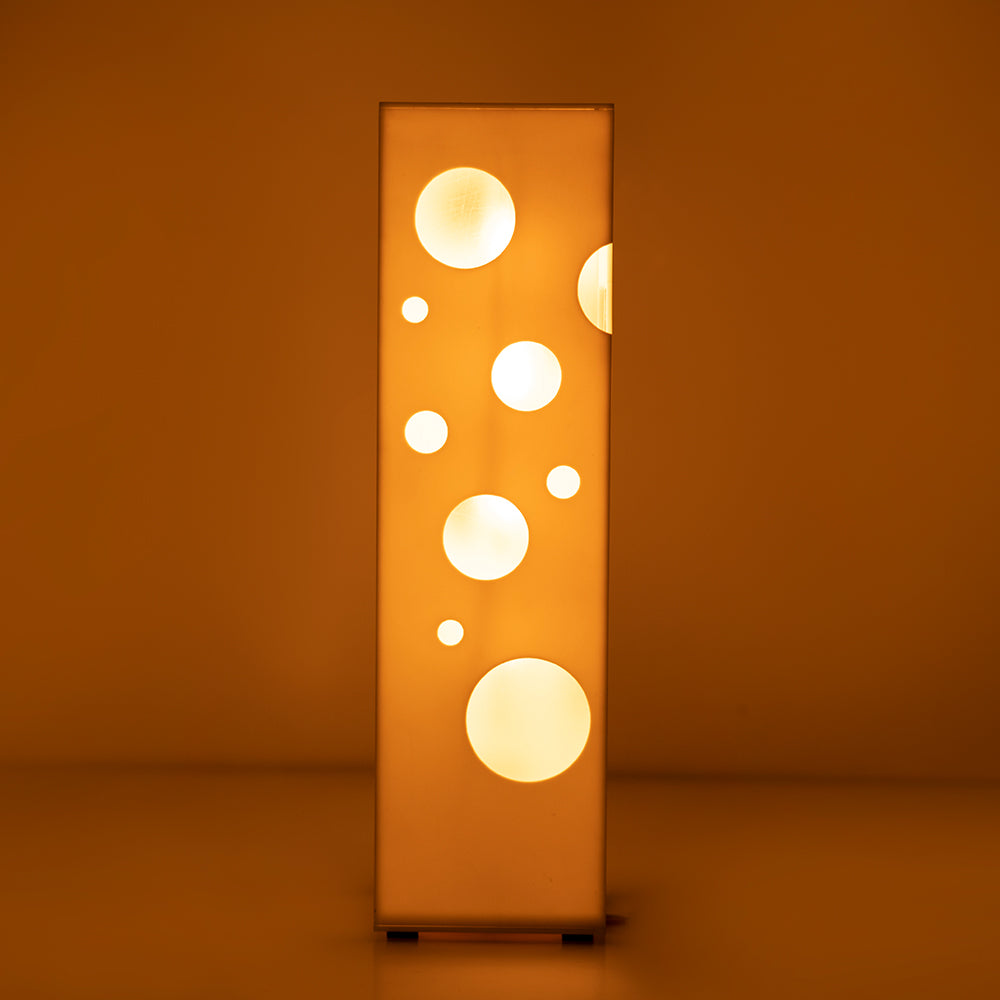 Front view of Glow Sphere Lamp showing the illuminated sphere