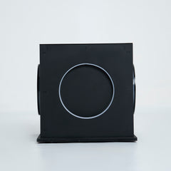 Front view of Ambiance Box Lamp with smooth cube design and soft lighting