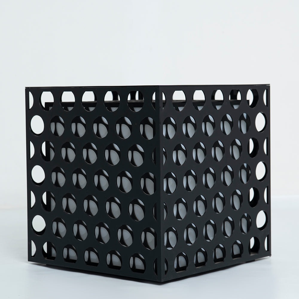 Angled view showcasing depth and circular form of the lamp