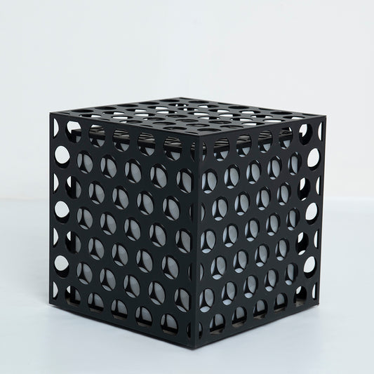 Angled view showcasing depth and circular form of the lamp