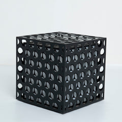 Angled view showcasing depth and circular form of the lamp