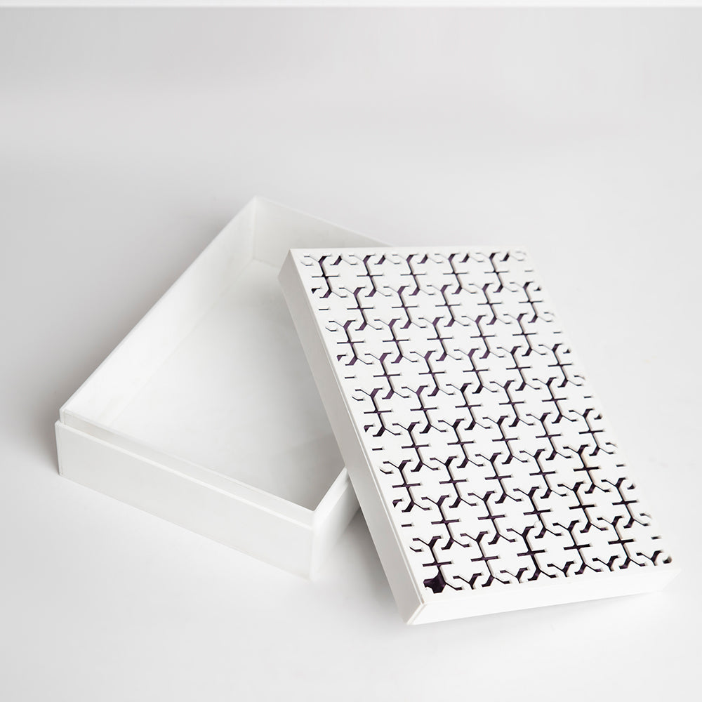 Spacious top view of elegant anniversary gift box