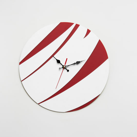 Crimson Flow Wall Clock