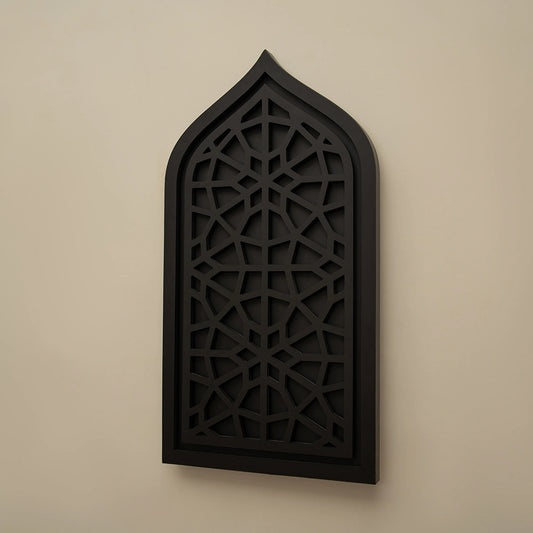 Matte Black Mihrab Art Panel