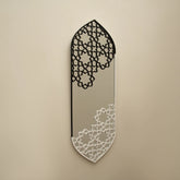 Modern Black Floral Arch Mirror