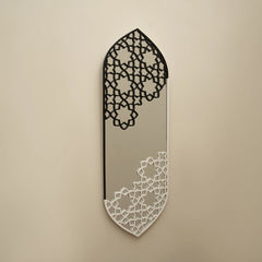 Modern Black Floral Arch Mirror