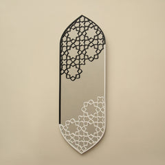 Modern Black Floral Arch Mirror