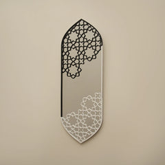 Modern Black Floral Arch Mirror