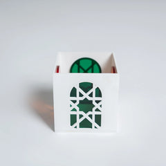 Ramadan Colored Glow Lattice Cube Holder