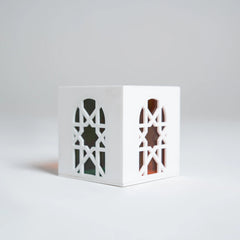 Ramadan Colored Glow Lattice Cube Holder