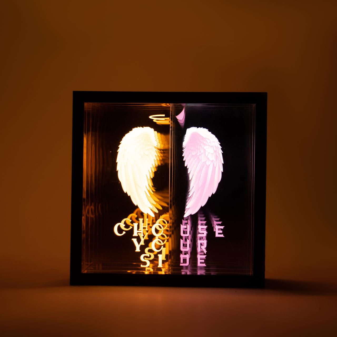 Front choose your side Infinity Mirror with full LED light tunnel background