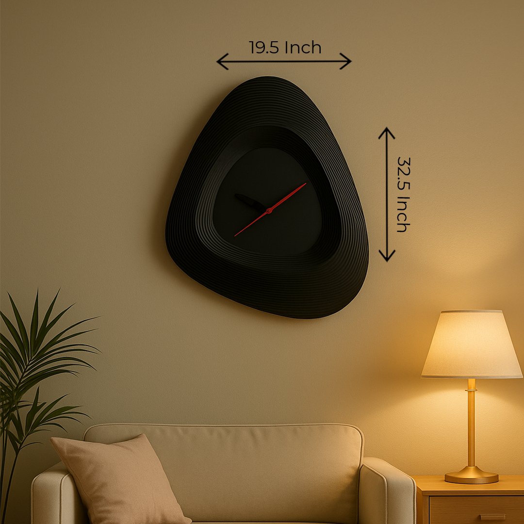 Dune Clock - Oversized luxury wall clock, 32.5x19.5 inches, modern premium decor piece for elegant interiors