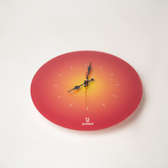 Crimson Dawn Clock – affordable wall decor for home and office