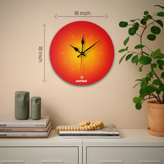 Crimson Dawn Clock – Elegant Wall Decor