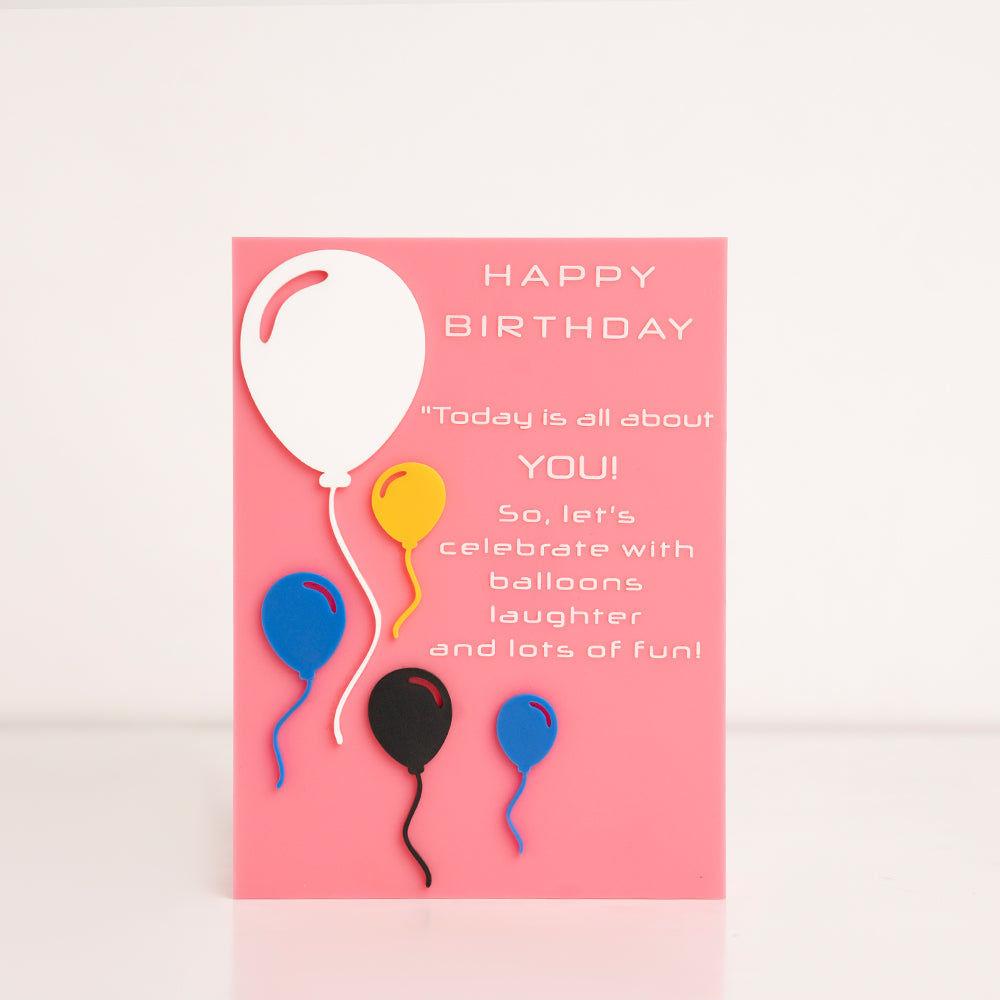 Front view of acrylic birthday gift box for girls with elegant design