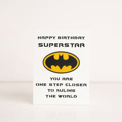 Front view of Birthday Super Star acrylic gift box with triple-layered design