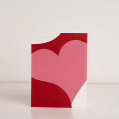 Front view of red, white, and pink heart-themed acrylic gift box