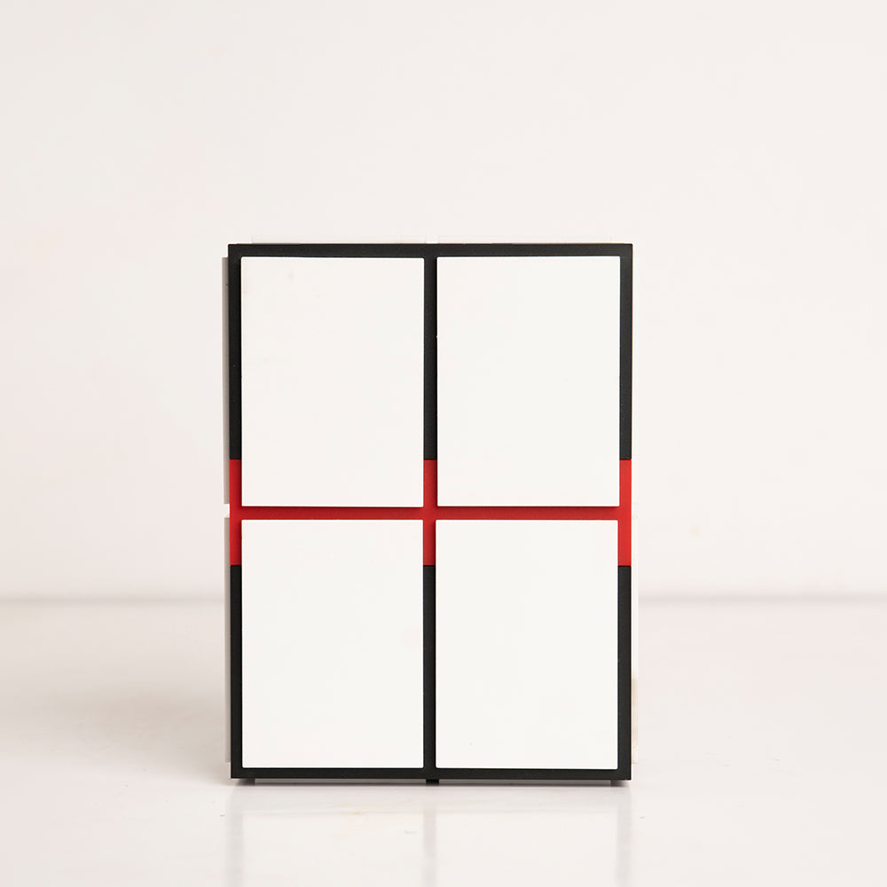 Front view of Red, Black & White On Top Gift Box – premium layered acrylic