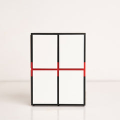 Front view of Red, Black & White On Top Gift Box – premium layered acrylic