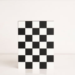 Front view of chess-themed acrylic gift box with luxury finish