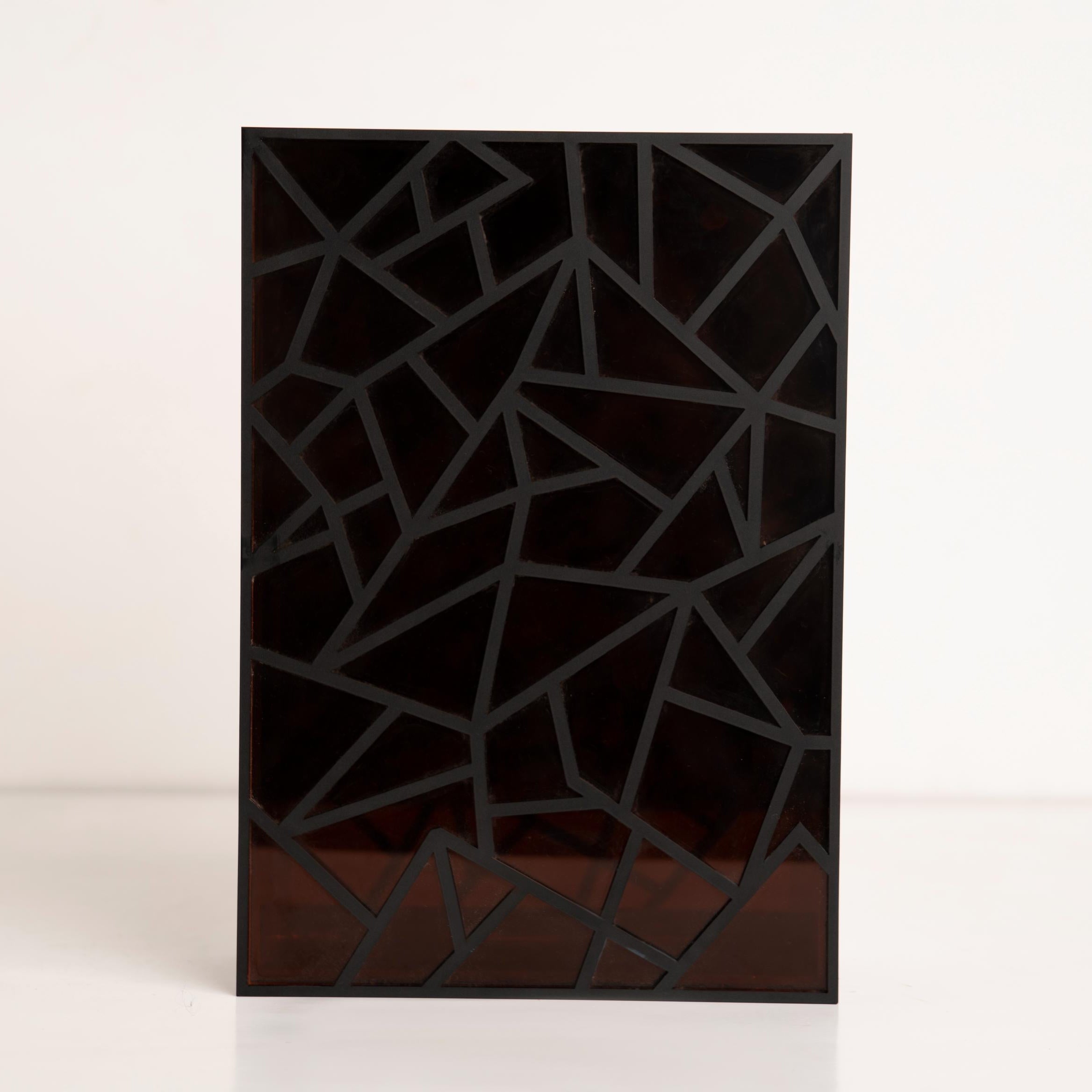 Front view of large black and rose gold acrylic gift box