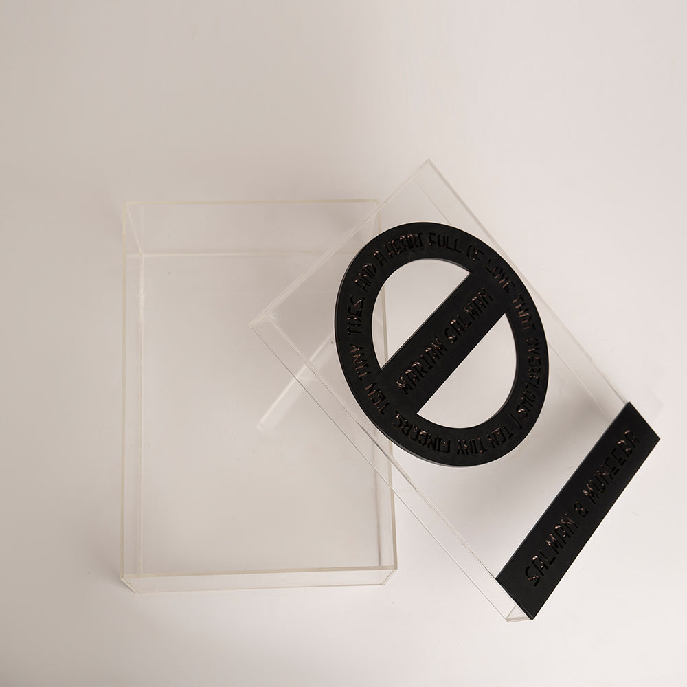 Open top view of transparent box ideal for baby gifts