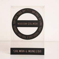 Front view of clear oversized acrylic gift box for newborn