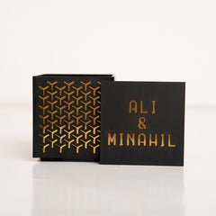 Front view highlighting cube shape and crosshatch finish