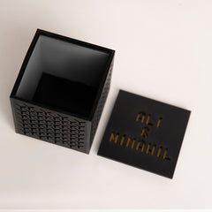 Angled view highlighting cube shape and crosshatch finish