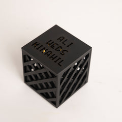 Angled shot highlighting cube structure and material finish


