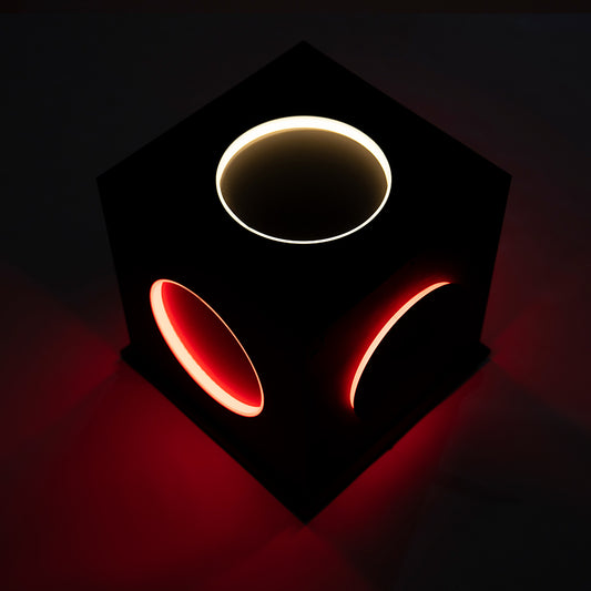 Top-down view emphasizing surface finish and glow effect