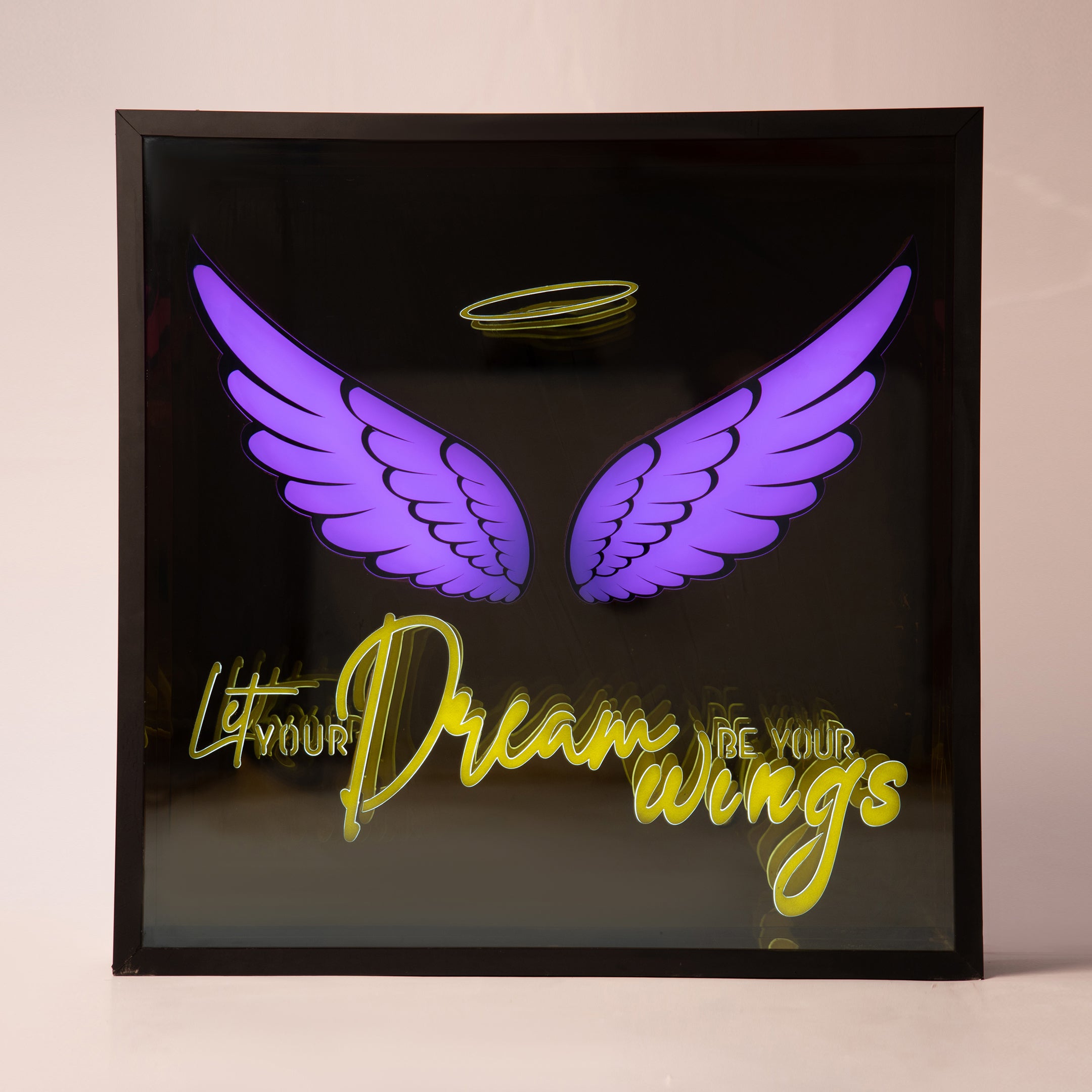 Front shot of Dream Infinity Mirror with full LED light tunnel