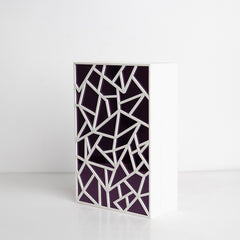 Side angle highlighting abstract rose gold design