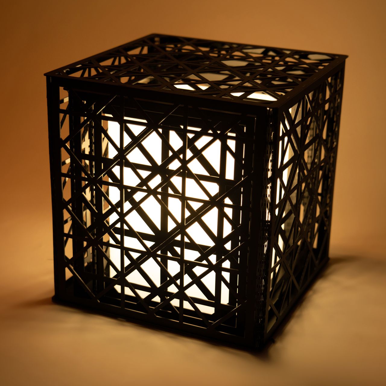 EternaLattice lamp angled top view – designer home lighting